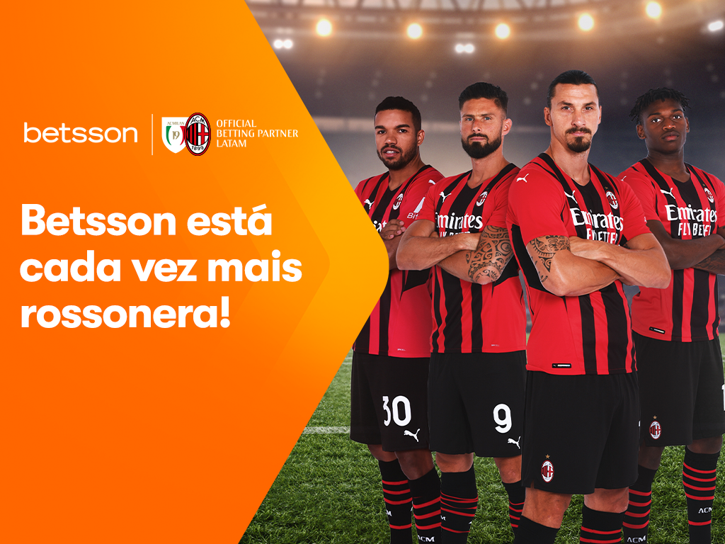 Campeão Italiano, AC Milan anuncia Betsson como patrocinador regional na América Latina